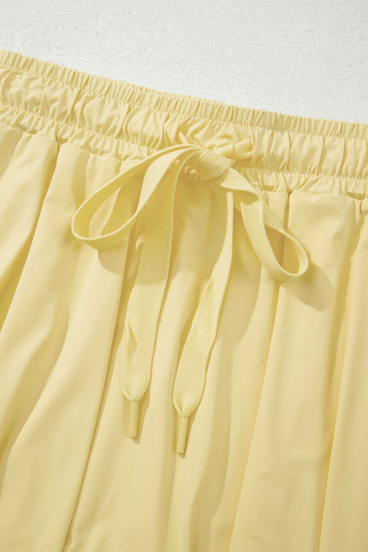 Black Drawstring Elastic Waistband Lined Tennis Skorts