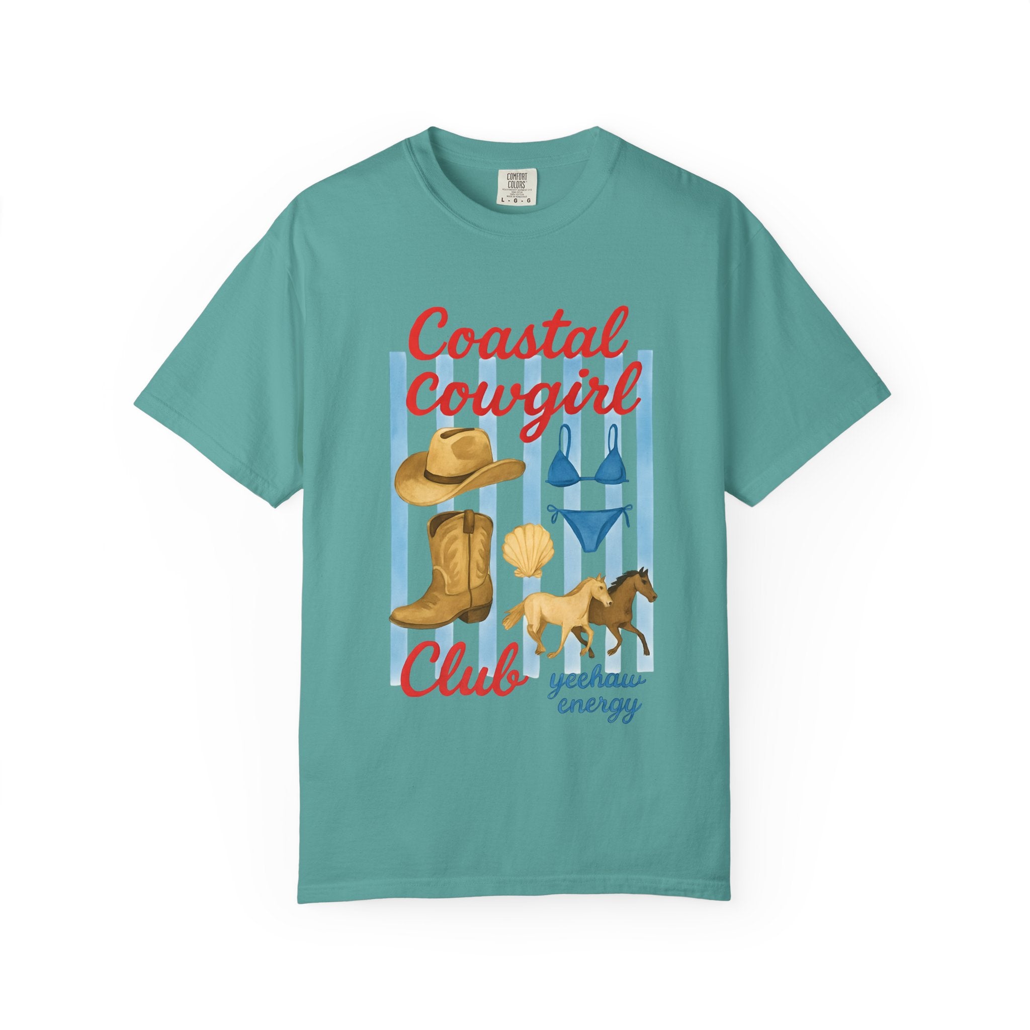 Coastal Cowgirl Unisex T-Shirt, Yeehaw Energy Tee, Fun Beachwear, Summer Vibes, Gift for Cowgirl Friends, Unique Coastal Style