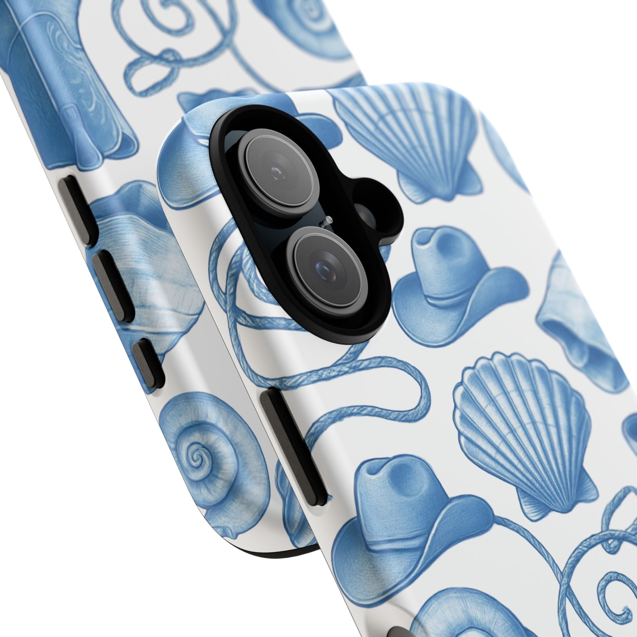 Blue Coastal Cowgirl Phone Case – Seashells, Boots & Beach Vibes