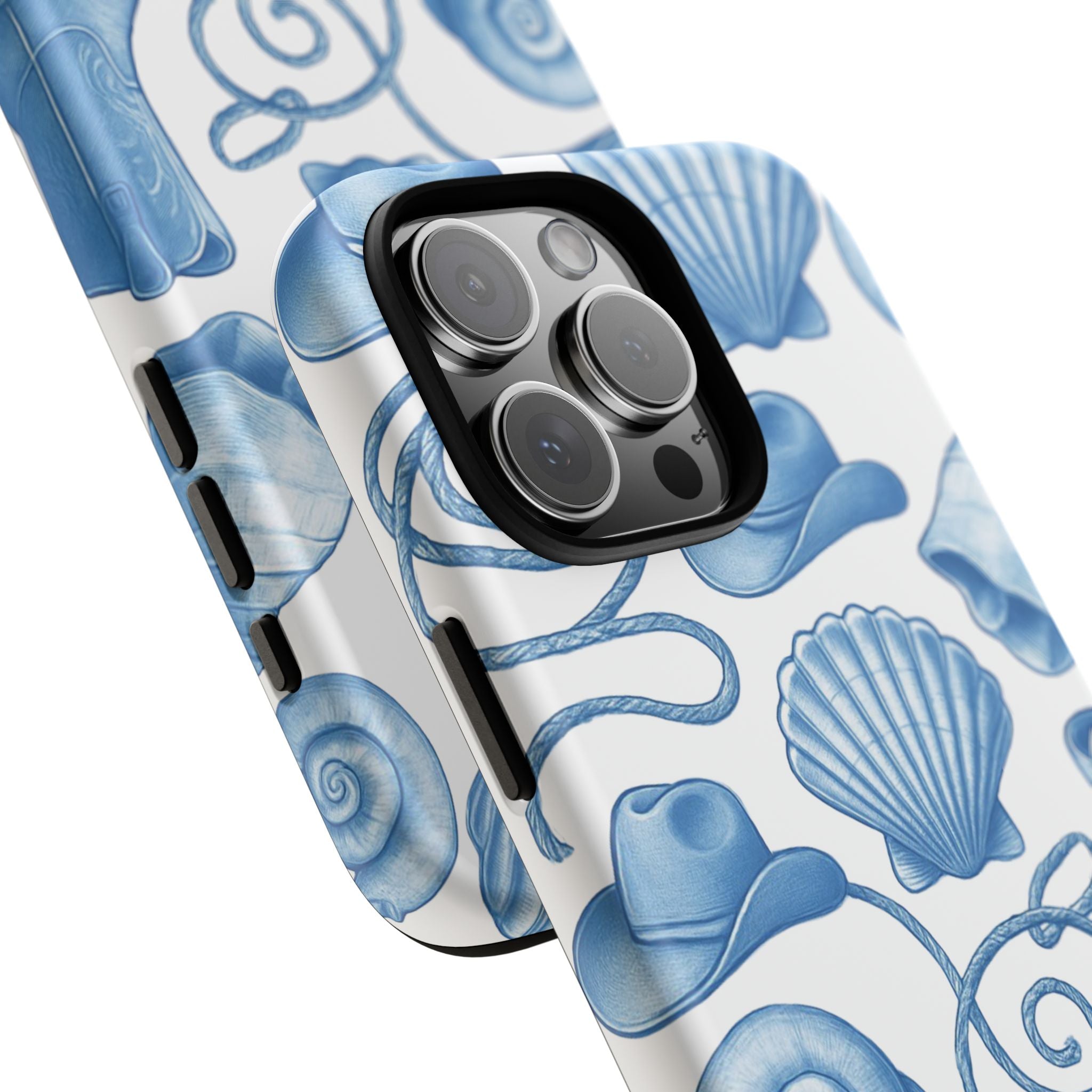 Blue Coastal Cowgirl Phone Case – Seashells, Boots & Beach Vibes