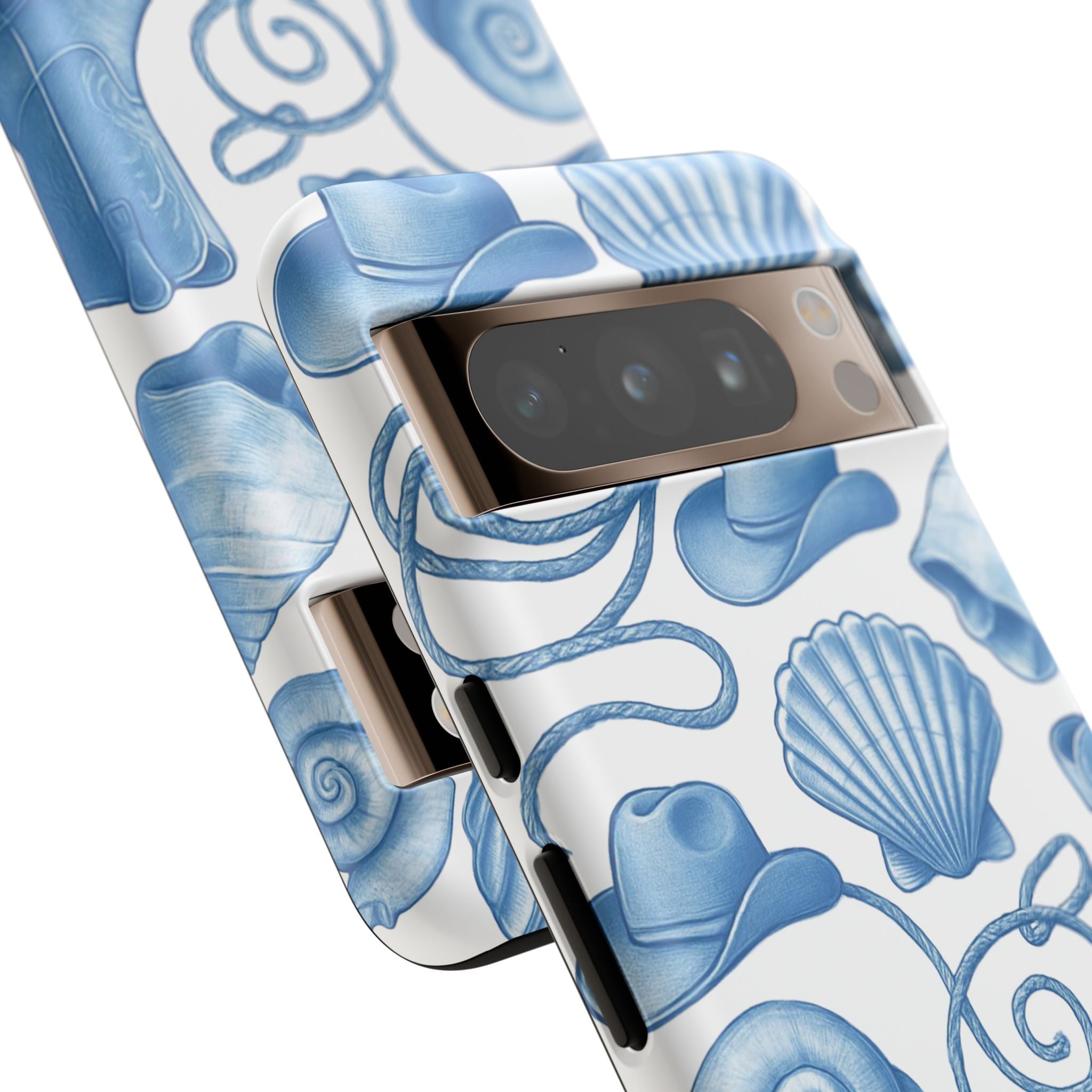 Blue Coastal Cowgirl Phone Case – Seashells, Boots & Beach Vibes