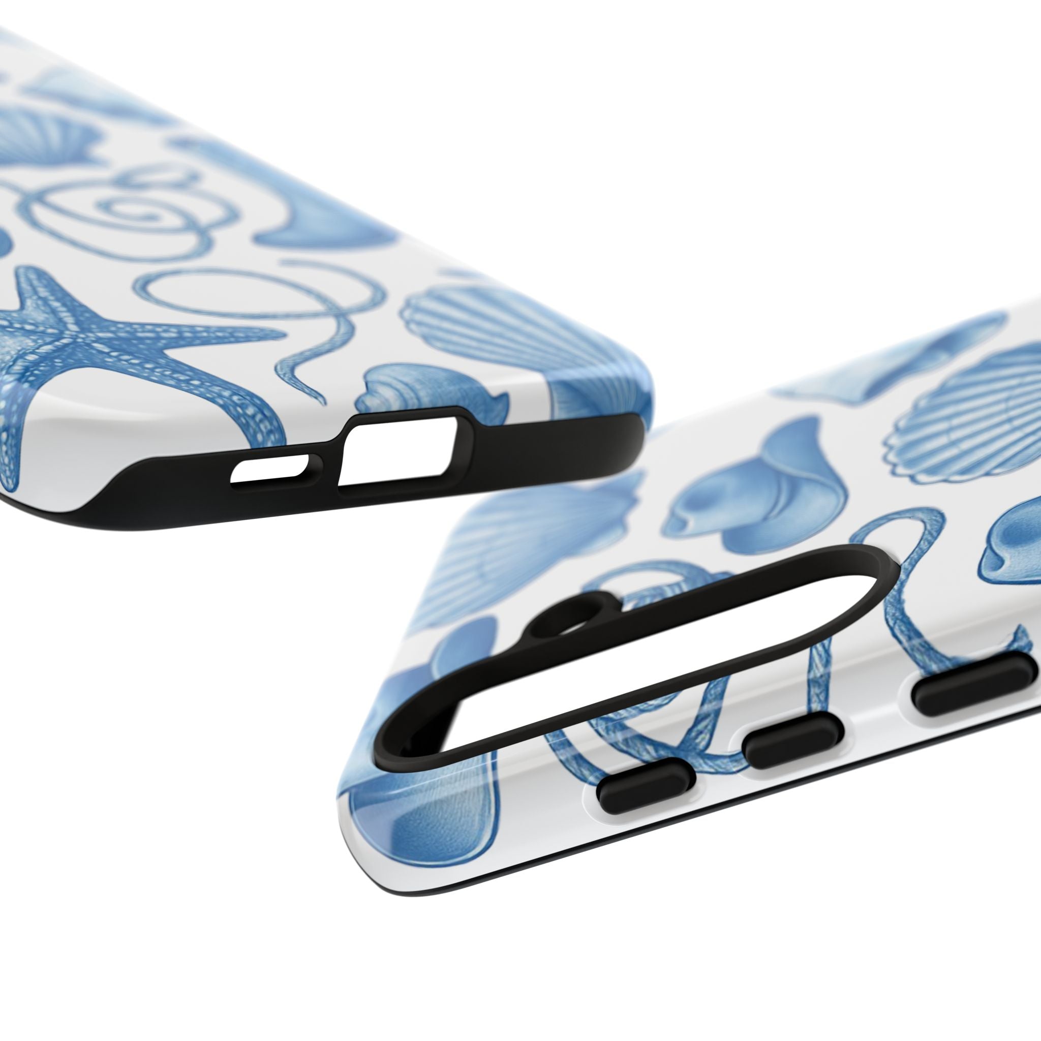 Blue Coastal Cowgirl Phone Case – Seashells, Boots & Beach Vibes