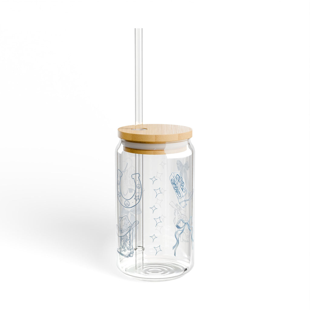 Stylish Glass Sipper with Bamboo Lid, Eco-Friendly Drinking Jar, Perfect for Parties, Weddings, and Home Decor, Reusable Beverage Container