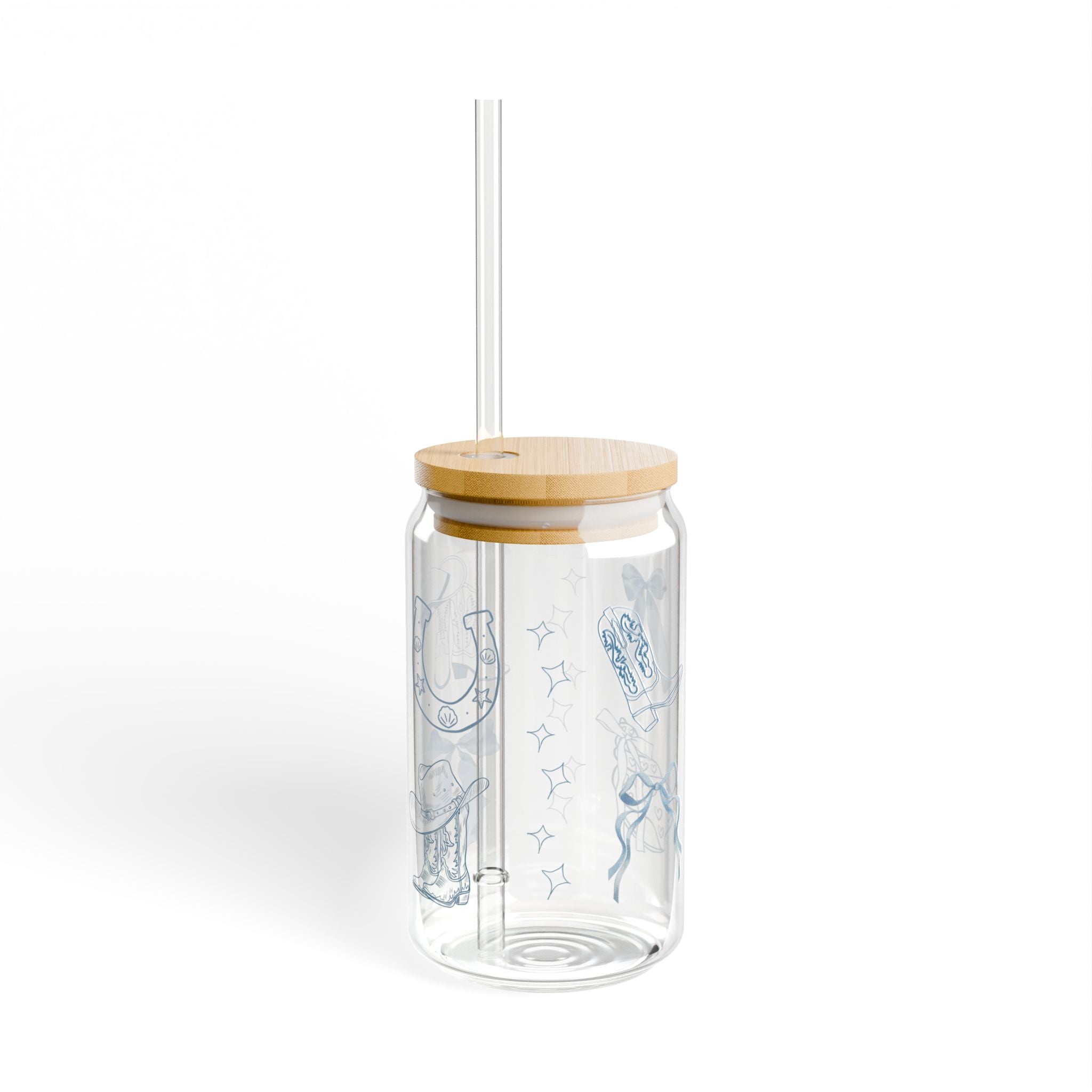 Stylish Glass Sipper with Bamboo Lid, Eco-Friendly Drinking Jar, Perfect for Parties, Weddings, and Home Decor, Reusable Beverage Container
