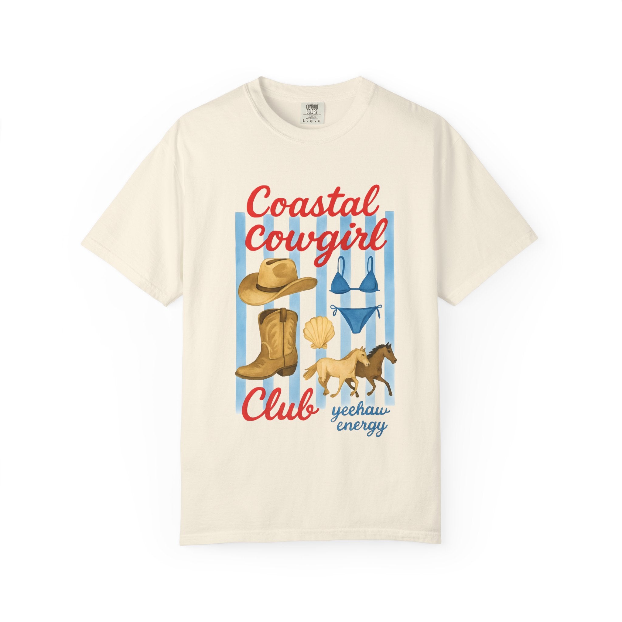 Coastal Cowgirl Unisex T-Shirt, Yeehaw Energy Tee, Fun Beachwear, Summer Vibes, Gift for Cowgirl Friends, Unique Coastal Style