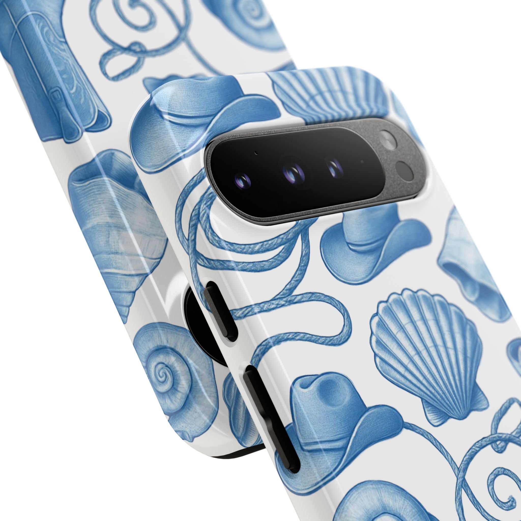 Blue Coastal Cowgirl Phone Case – Seashells, Boots & Beach Vibes