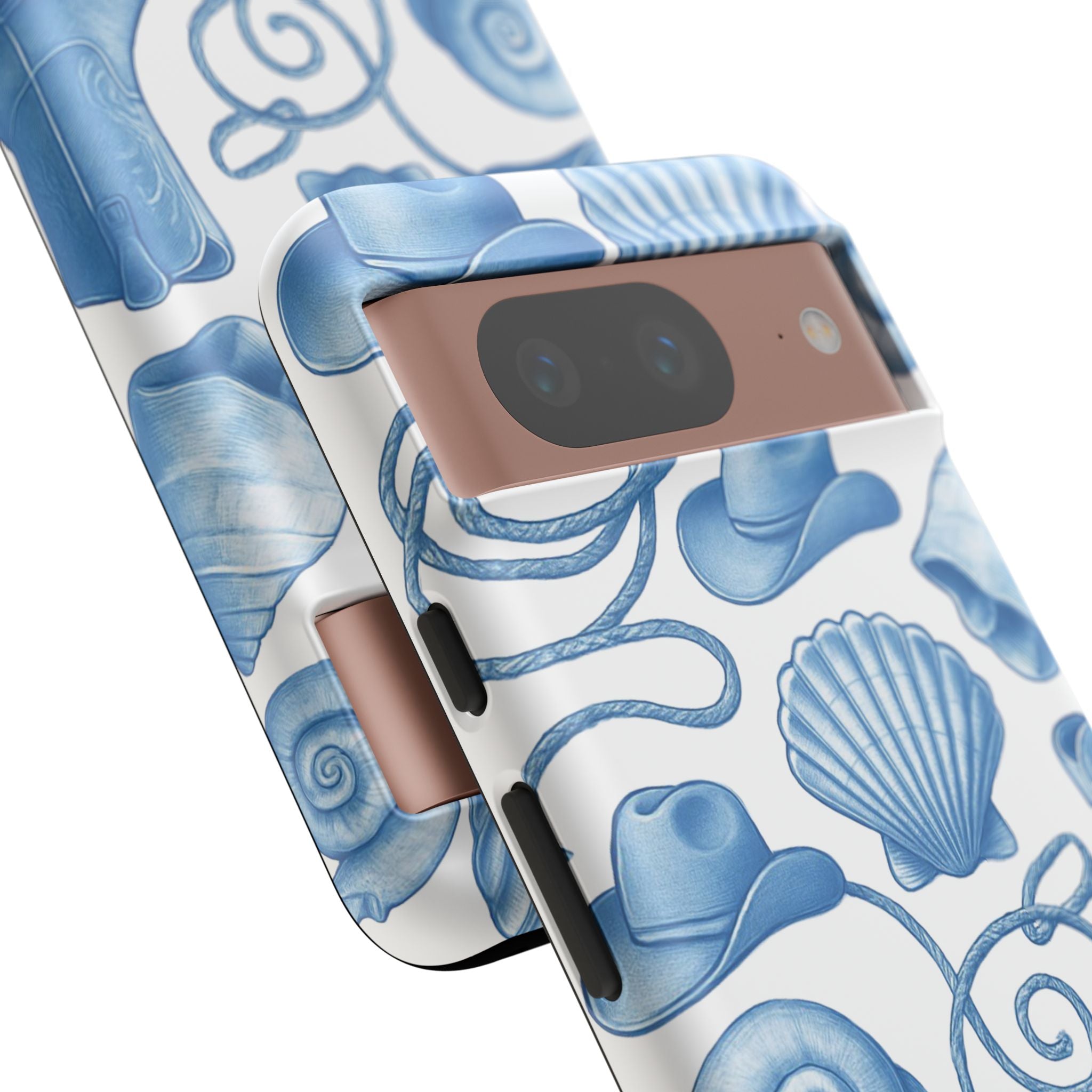 Blue Coastal Cowgirl Phone Case – Seashells, Boots & Beach Vibes