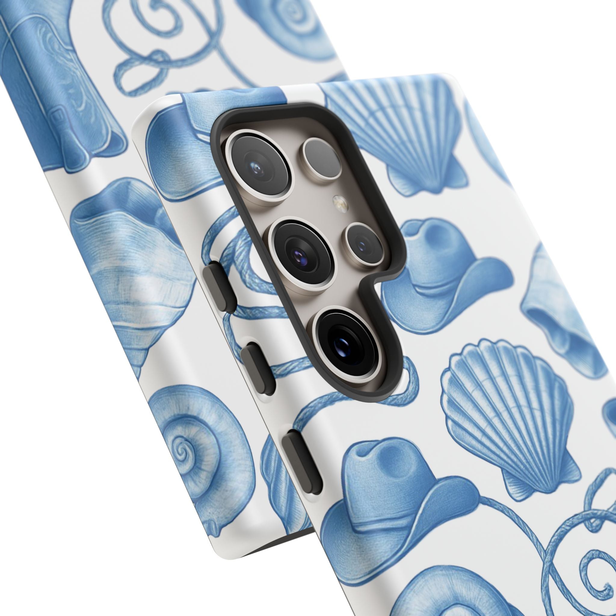 Blue Coastal Cowgirl Phone Case – Seashells, Boots & Beach Vibes