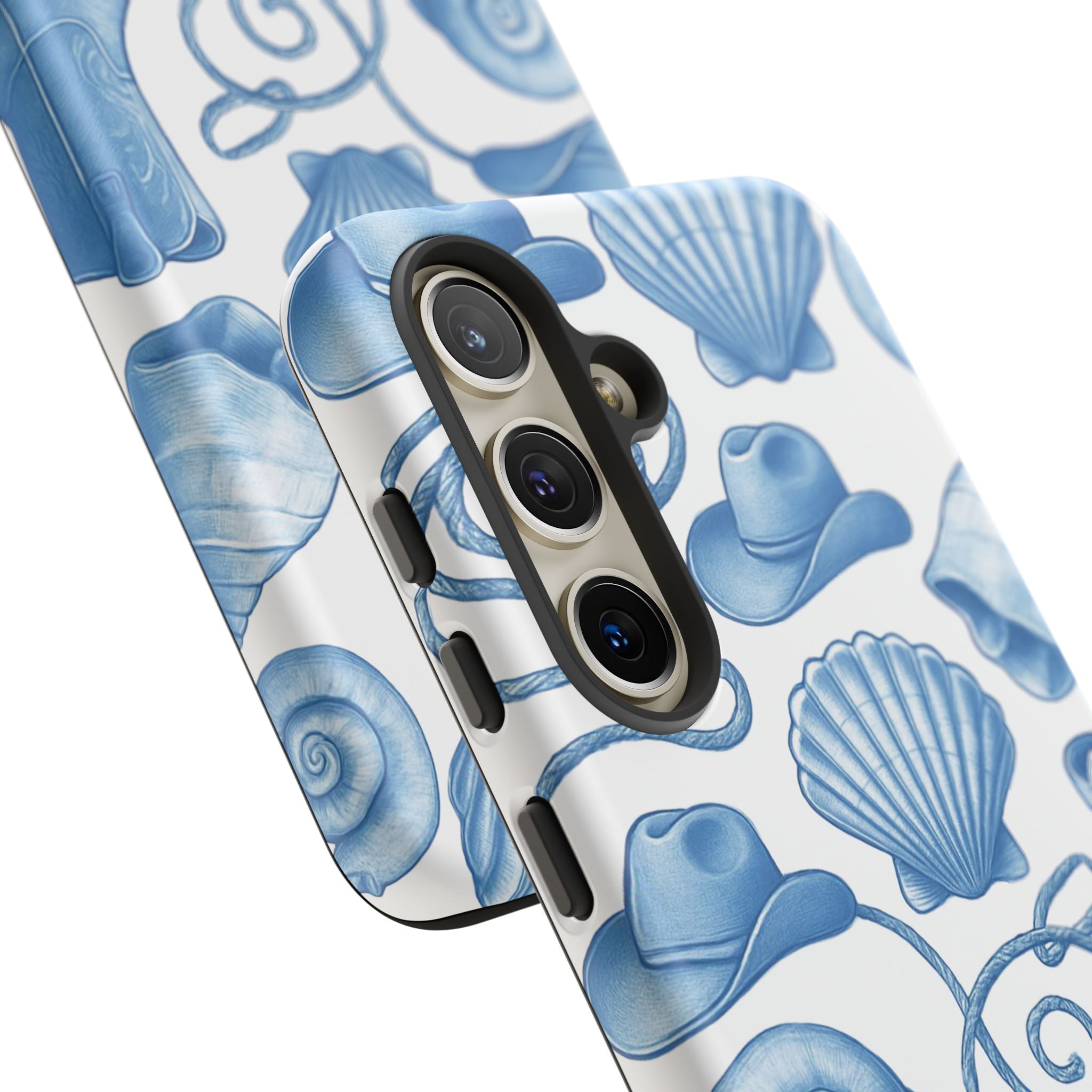 Blue Coastal Cowgirl Phone Case – Seashells, Boots & Beach Vibes