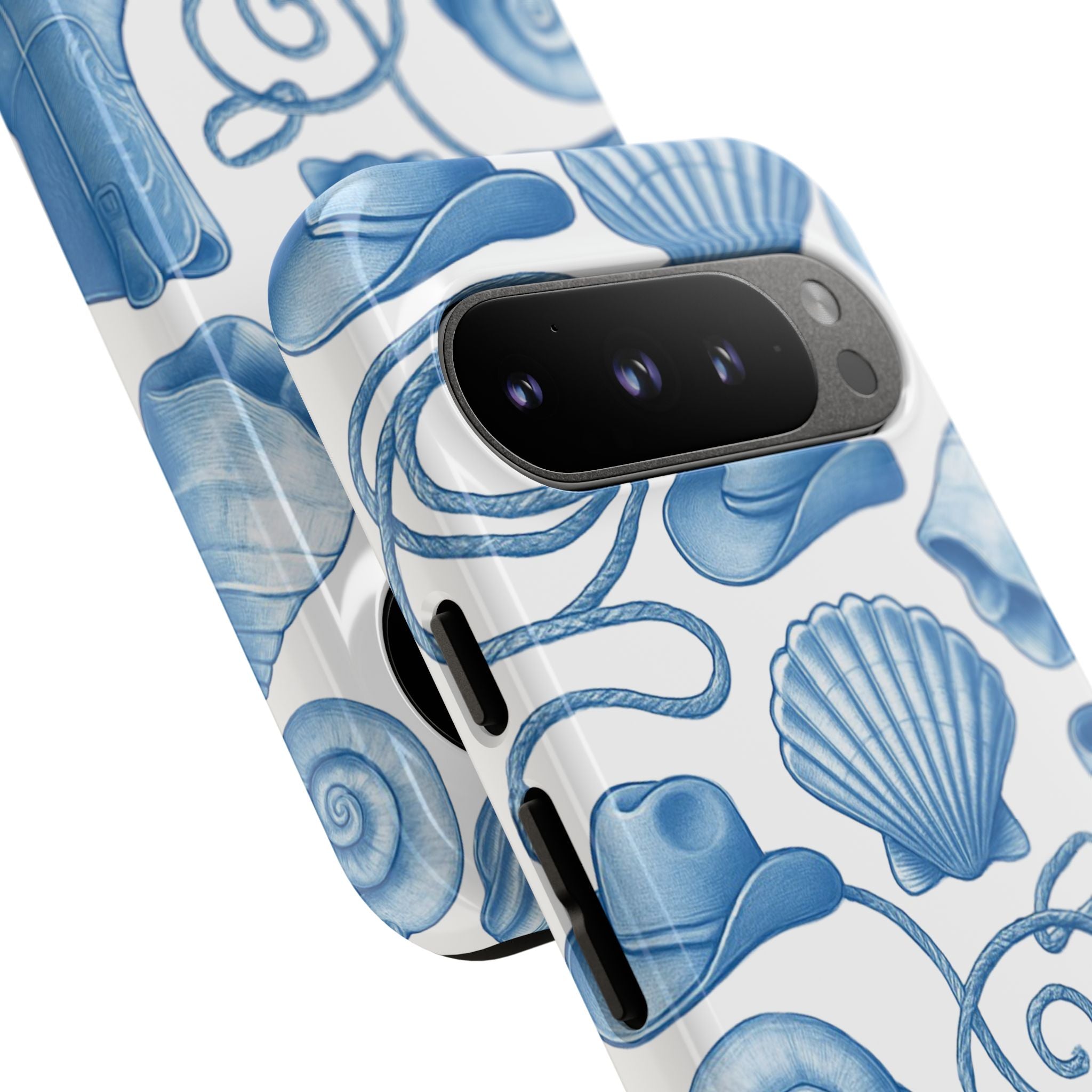 Blue Coastal Cowgirl Phone Case – Seashells, Boots & Beach Vibes