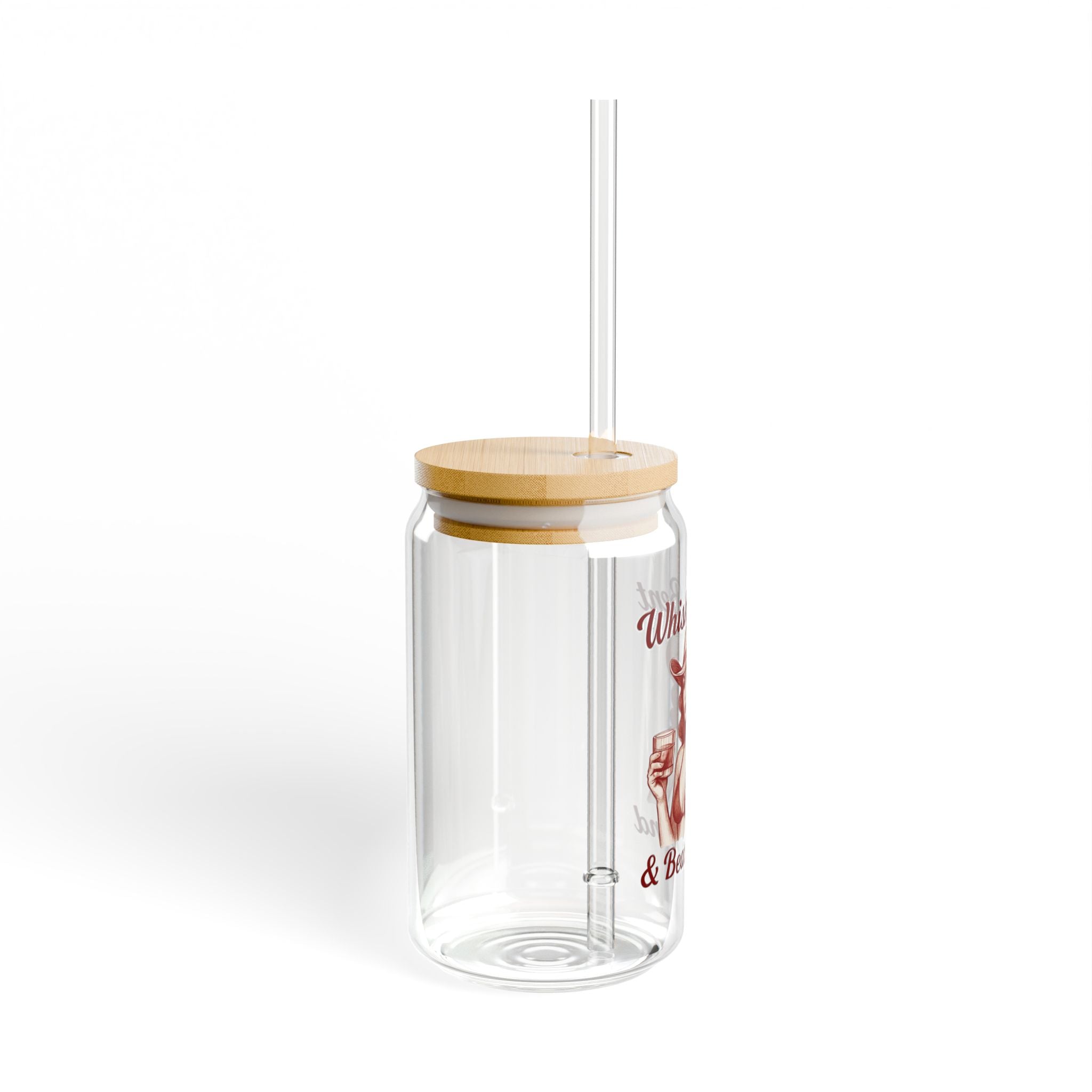 Whiskey Bent & Beach Bound Sipper Glass, 16oz | Fun Summer Beverage Storage, Perfect for Parties, Beach Trips, Gifts for Her, Outdoor Fun