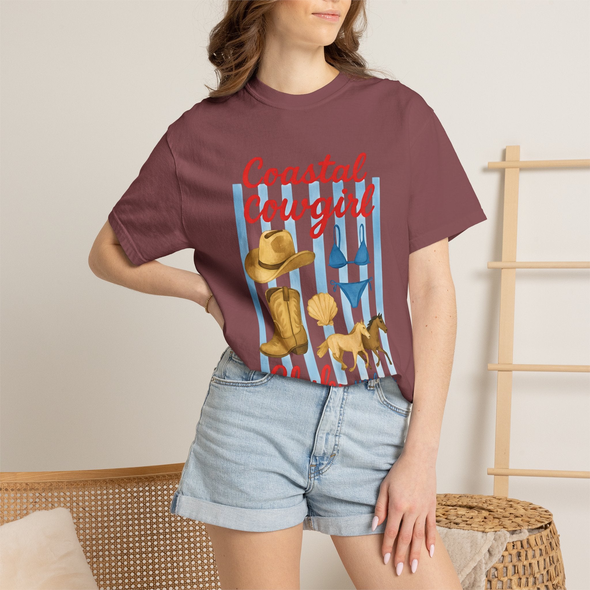 Coastal Cowgirl Unisex T-Shirt, Yeehaw Energy Tee, Fun Beachwear, Summer Vibes, Gift for Cowgirl Friends, Unique Coastal Style