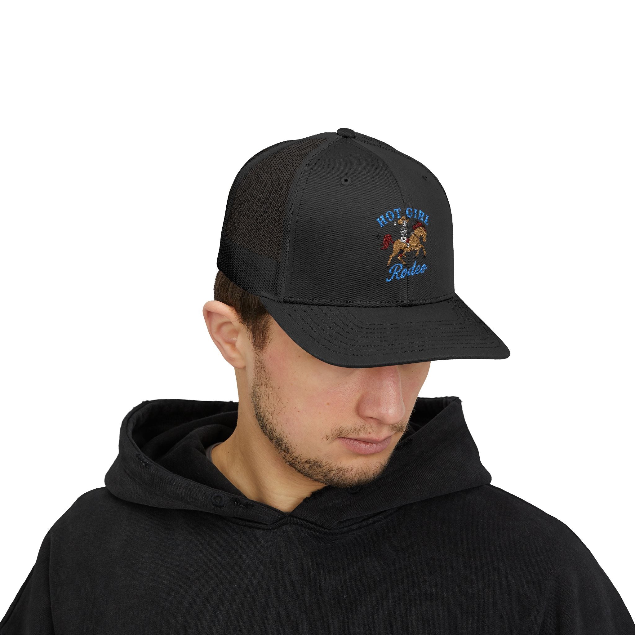 Rodeo Snapback Trucker Cap - Fun Outdoor Apparel, Gift for Rodeo Fans, Country Style Hat, Festival Accessory, Unique Cap for Horse Lovers