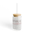 Stylish Cheetah Sipper Glass, 16oz Water Bottle, Trendy Drinkware, Cute Gift for Animal Lovers, Reusable Straw, Summer Party Essential