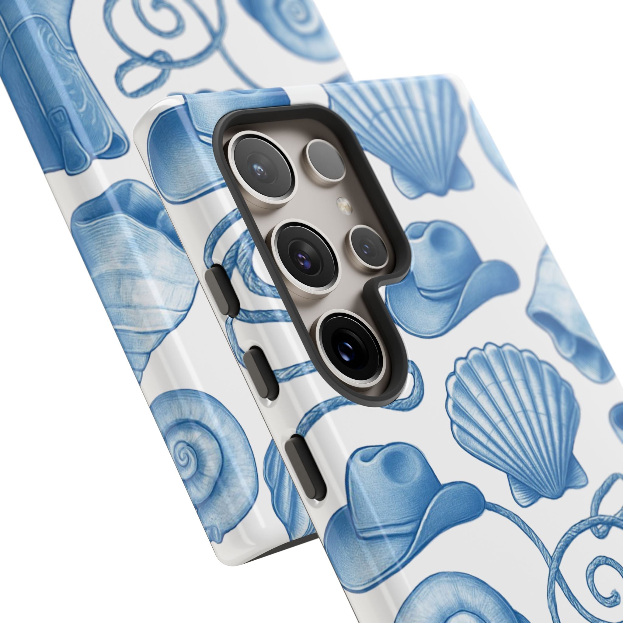 Blue Coastal Cowgirl Phone Case – Seashells, Boots & Beach Vibes