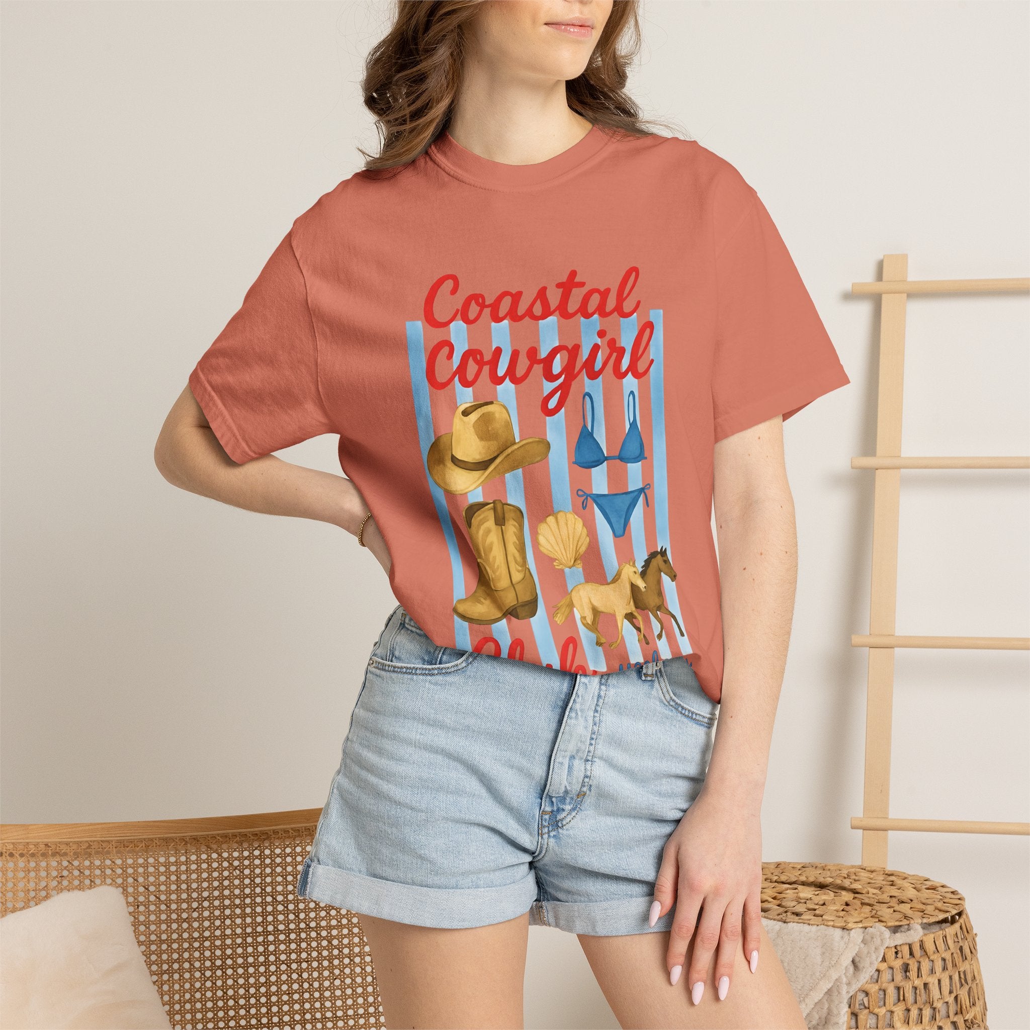 Coastal Cowgirl Unisex T-Shirt, Yeehaw Energy Tee, Fun Beachwear, Summer Vibes, Gift for Cowgirl Friends, Unique Coastal Style