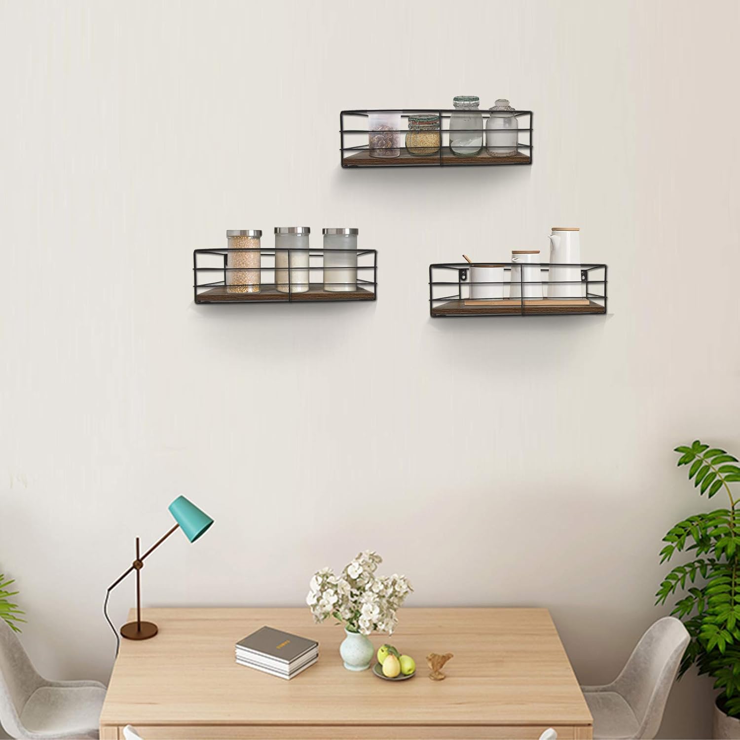 Stylish Floating Shelves Set of 3 - Perfect Wall-Mounted Storage for Any Room in Your Home