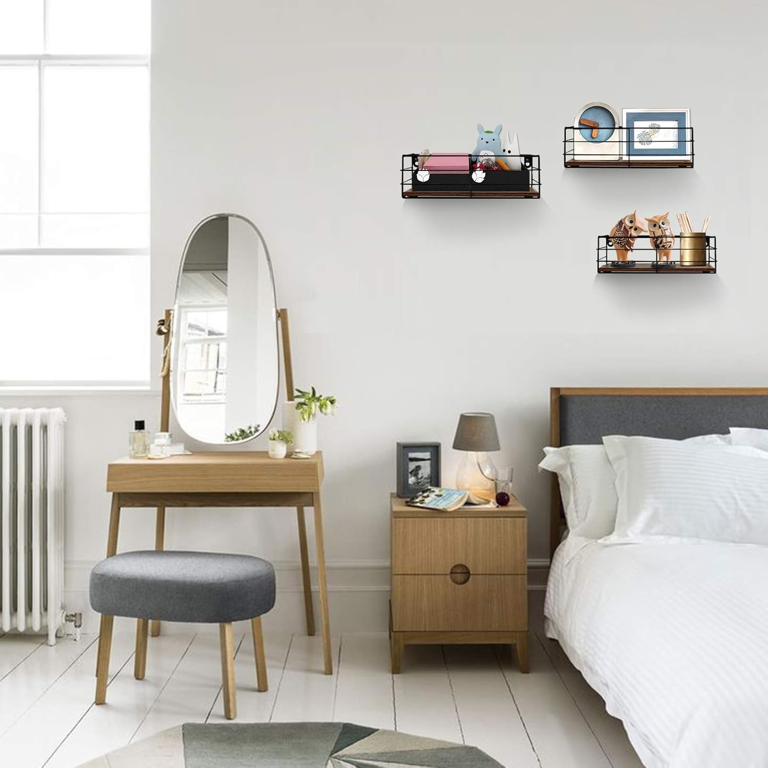 Stylish Floating Shelves Set of 3 - Perfect Wall-Mounted Storage for Any Room in Your Home