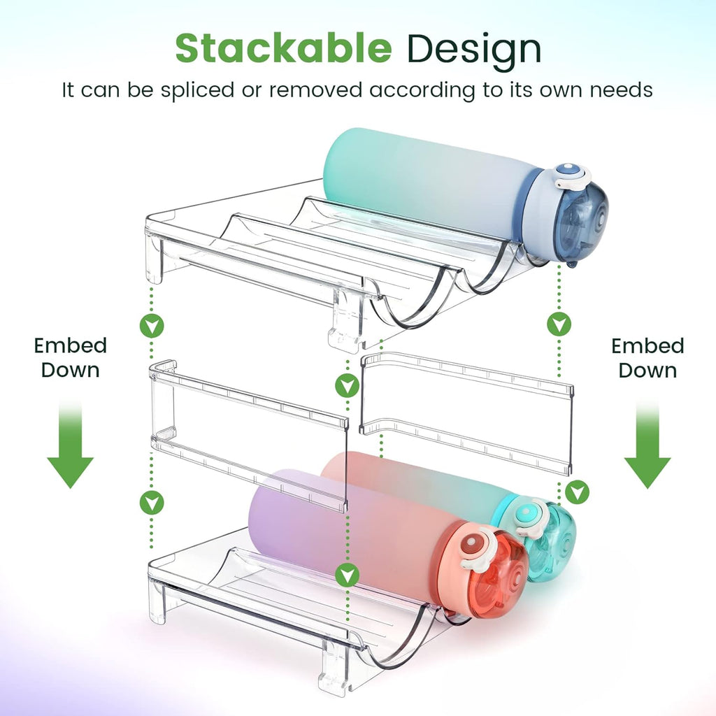 Maximize Your Space with Our Stackable Water Bottle Organizer – 2 Pack for Effortless Storage!