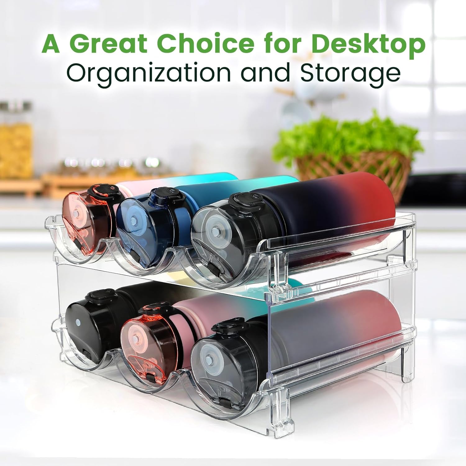 Maximize Your Space with Our Stackable Water Bottle Organizer – 2 Pack for Effortless Storage!