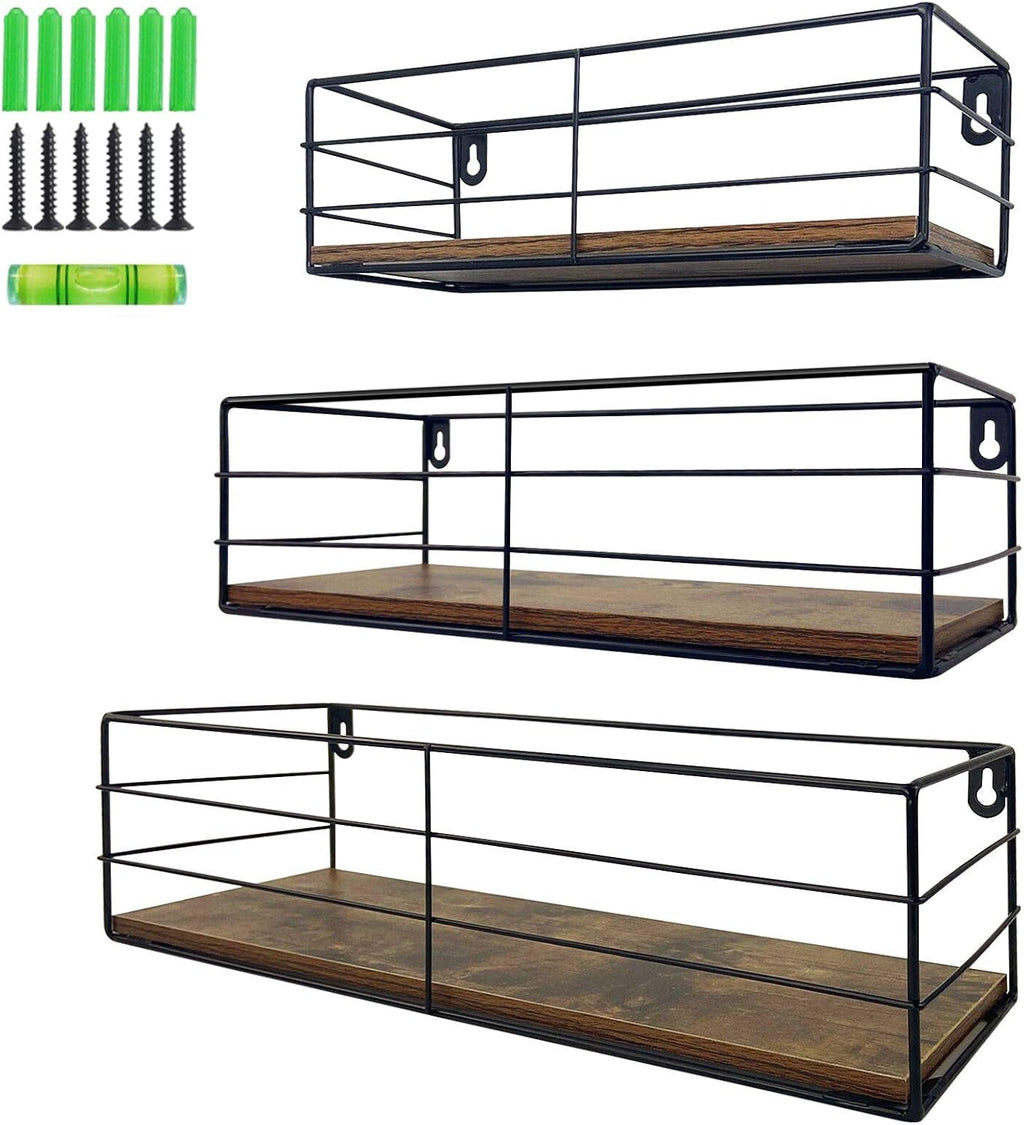 Stylish Floating Shelves Set of 3 - Perfect Wall-Mounted Storage for Any Room in Your Home