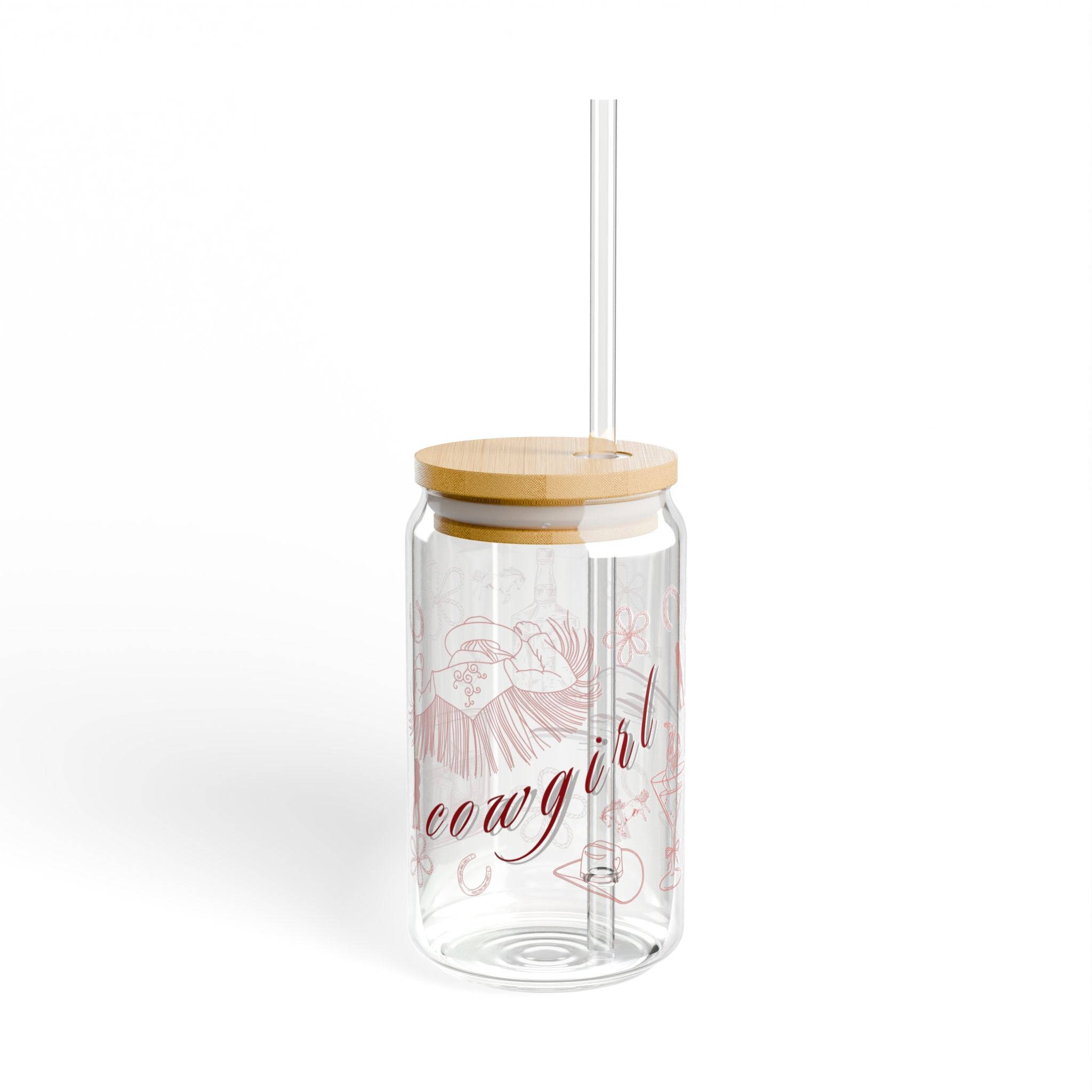 16oz Sipper Glass with Cowgirl Design, Fun Drinkware, Cute Gift for Cowgirls, Summer Parties, Outdoor Events, Eco-Friendly Beverage [...]