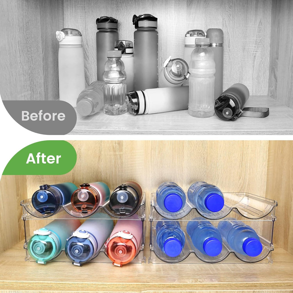 Maximize Your Space with Our Stackable Water Bottle Organizer – 2 Pack for Effortless Storage!