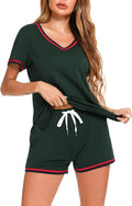 Short Sets Women 2 Piece Outfits Tracksuit Set Silk Pajama Set with Pockets