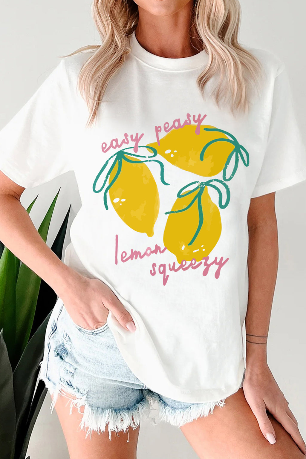 White Easy Peasy Lemon Squeezy Graphic Tee