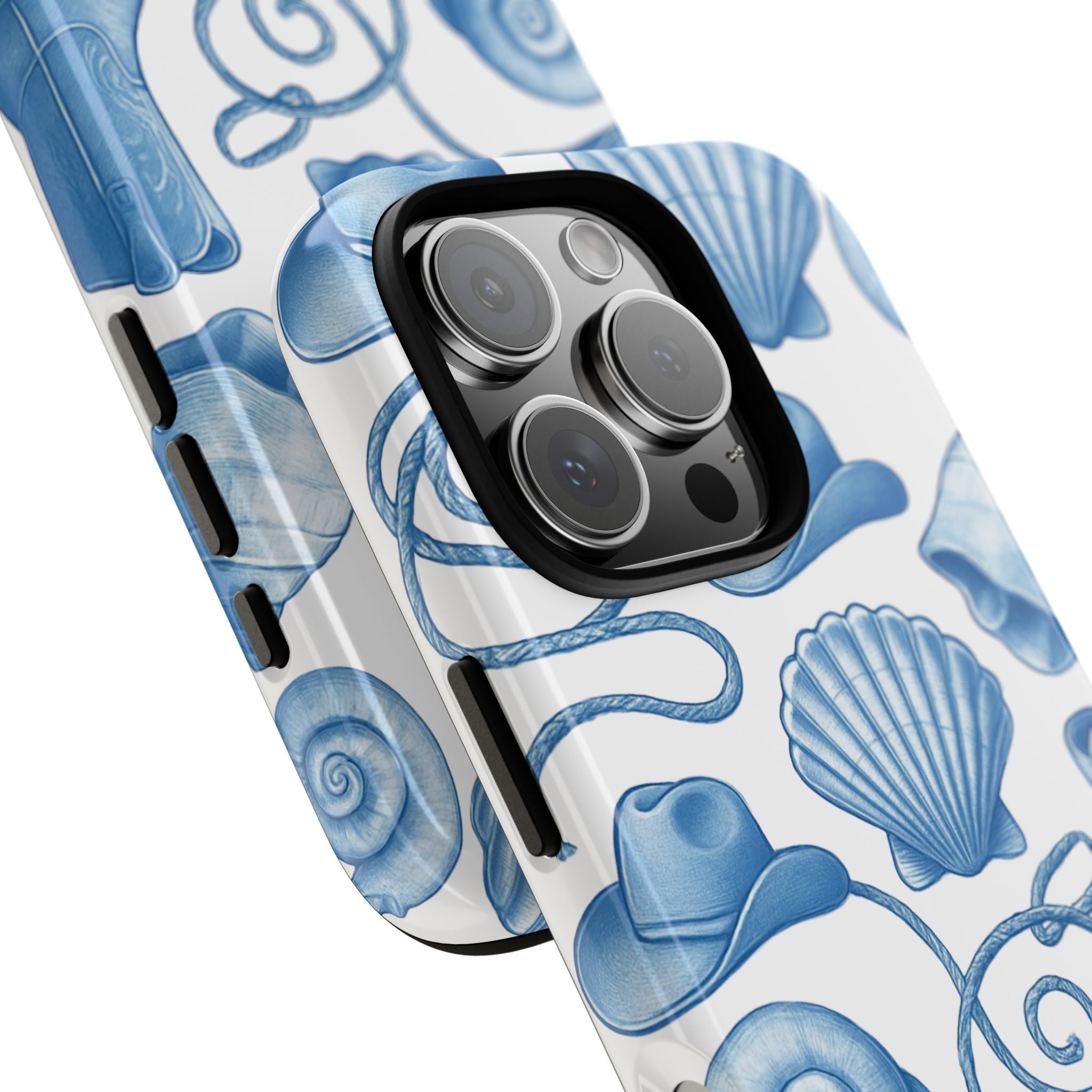Blue Coastal Cowgirl Phone Case – Seashells, Boots & Beach Vibes