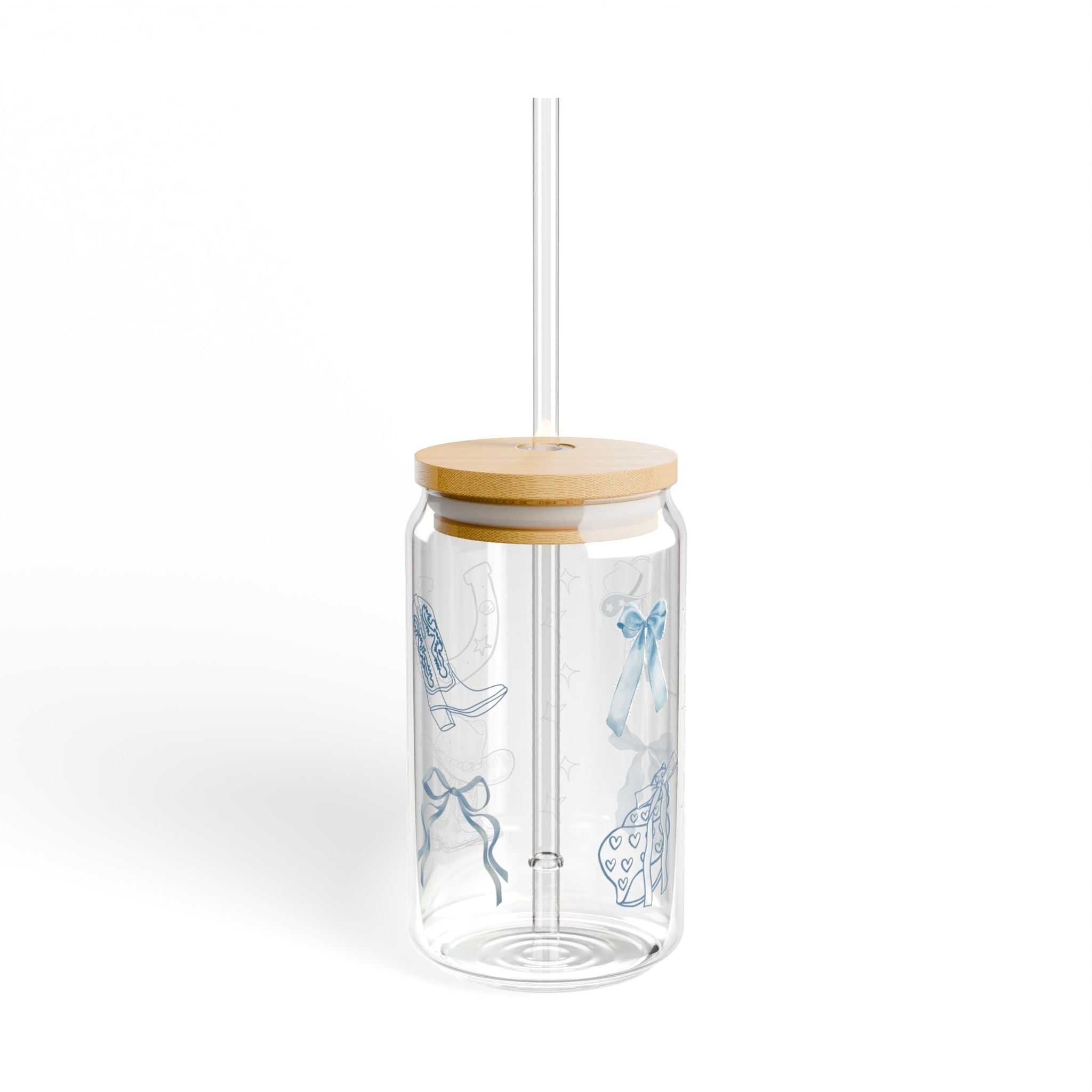 Stylish Glass Sipper with Bamboo Lid, Eco-Friendly Drinking Jar, Perfect for Parties, Weddings, and Home Decor, Reusable Beverage Container