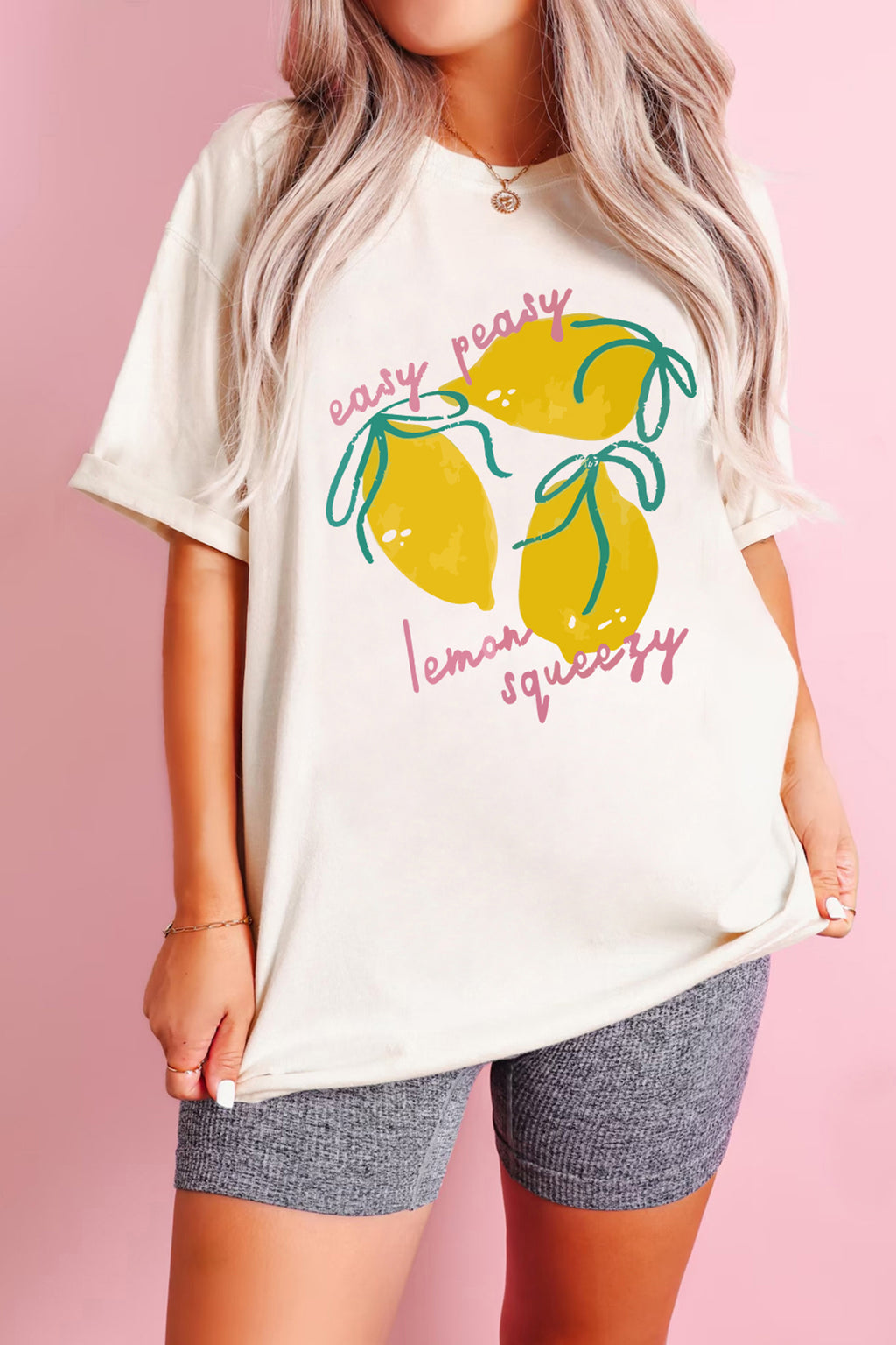 White Easy Peasy Lemon Squeezy Graphic Tee