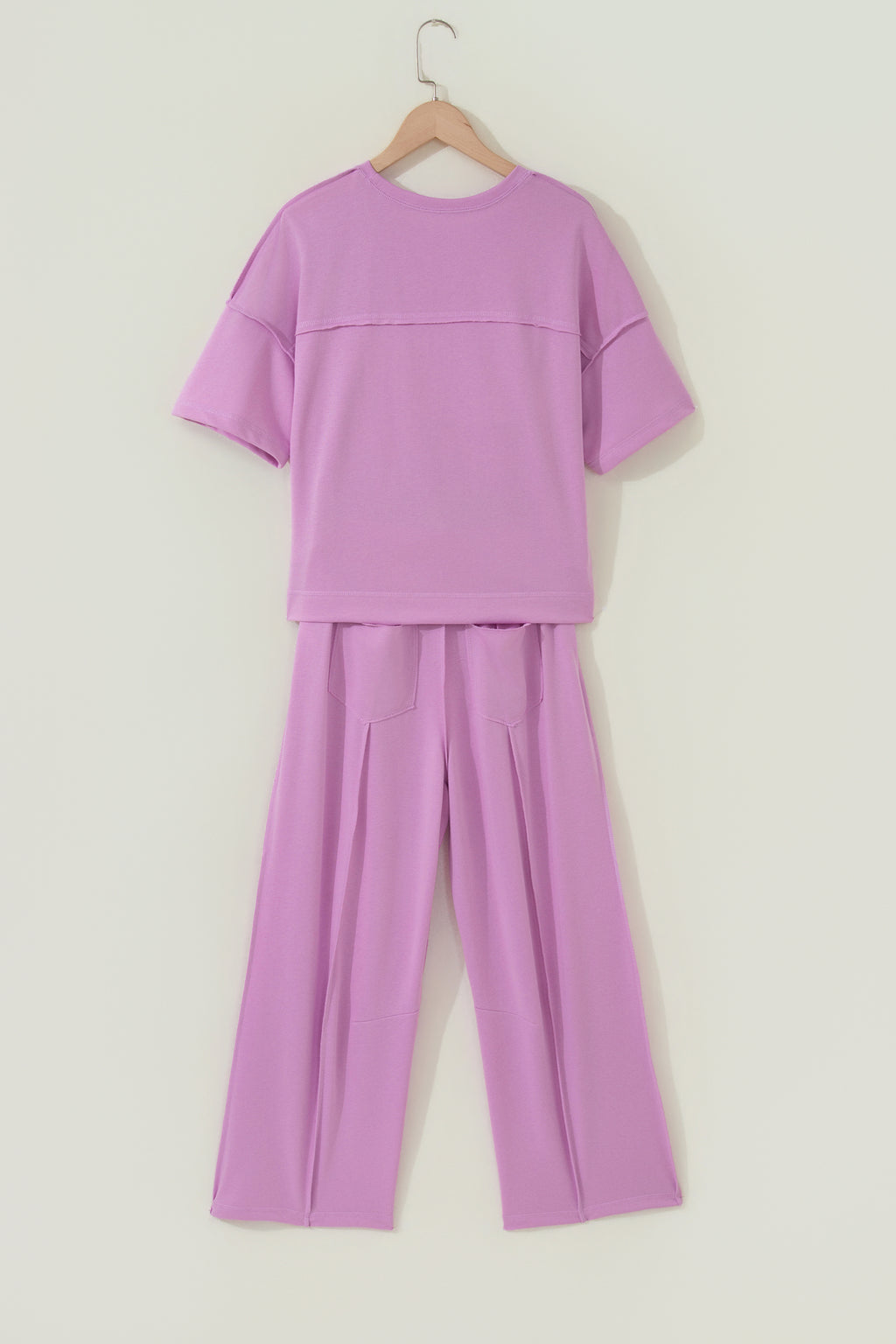 Sky Blue Drop Shoulder Boxy Tee and Barrel Pants Set